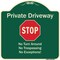 Signmission Designer Series-Private Driveway No Turn Around Or Trespassing No Exceptions W, 18" H, G-1818-9922 A-DES-G-1818-9922 - alternate 1